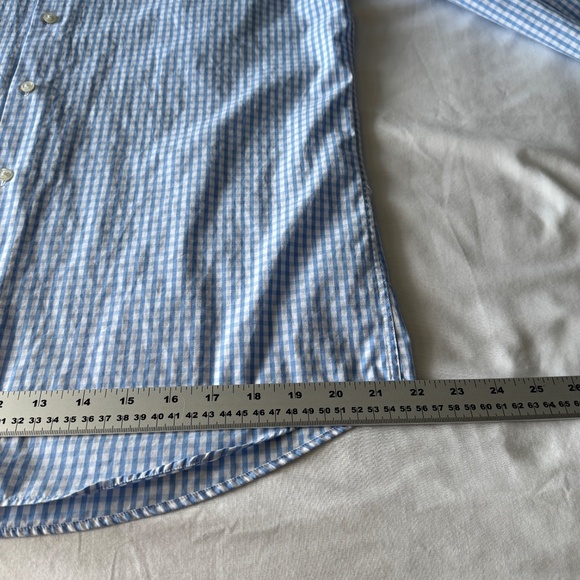 Boss Hugo Boss Men's Gingham Check Long Sleeve Button Up Shirt Blue‎ 41(16) - Picture 14 of 15